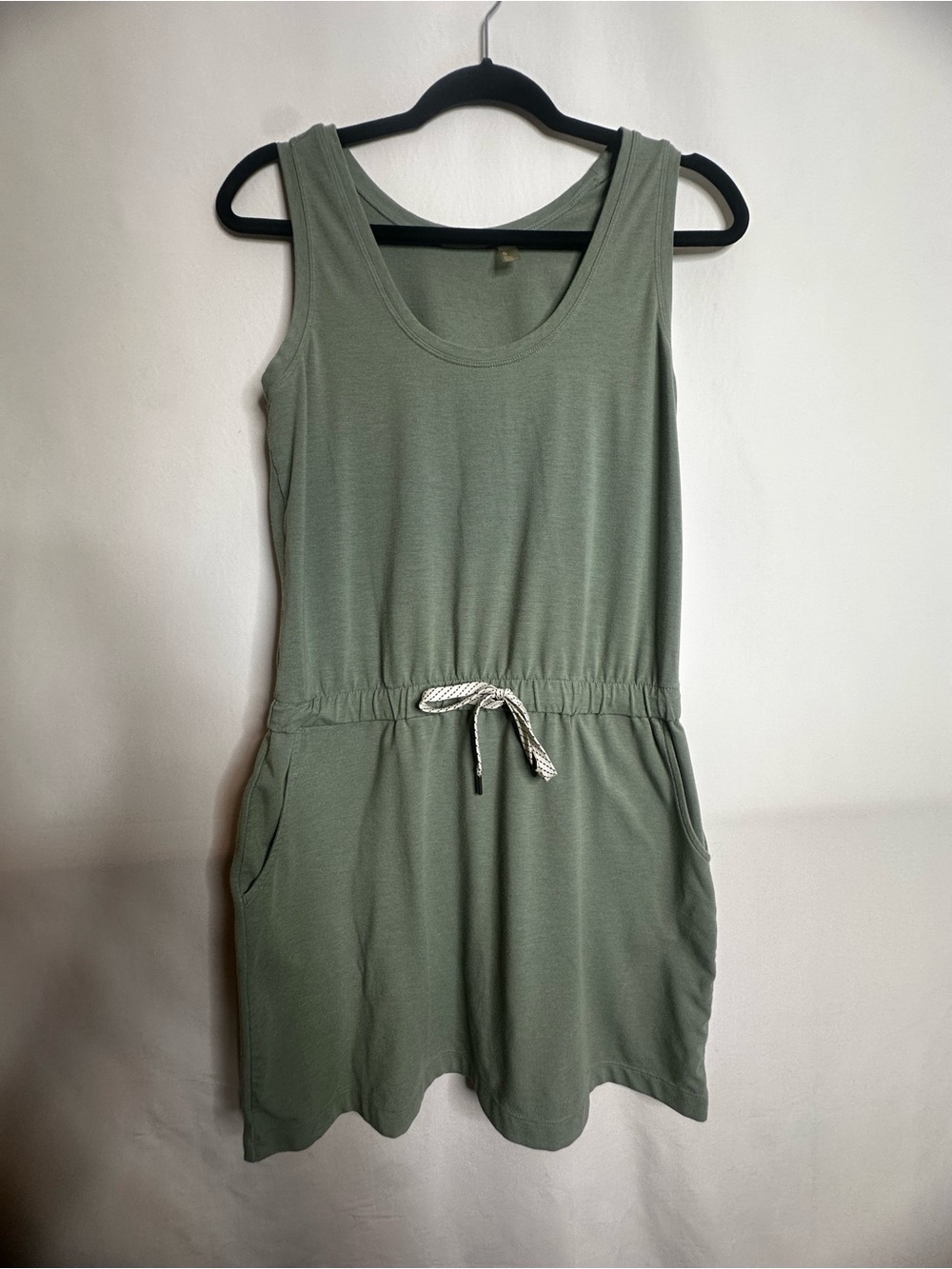 Zella Sleeveless Drawstring Romper in Sage